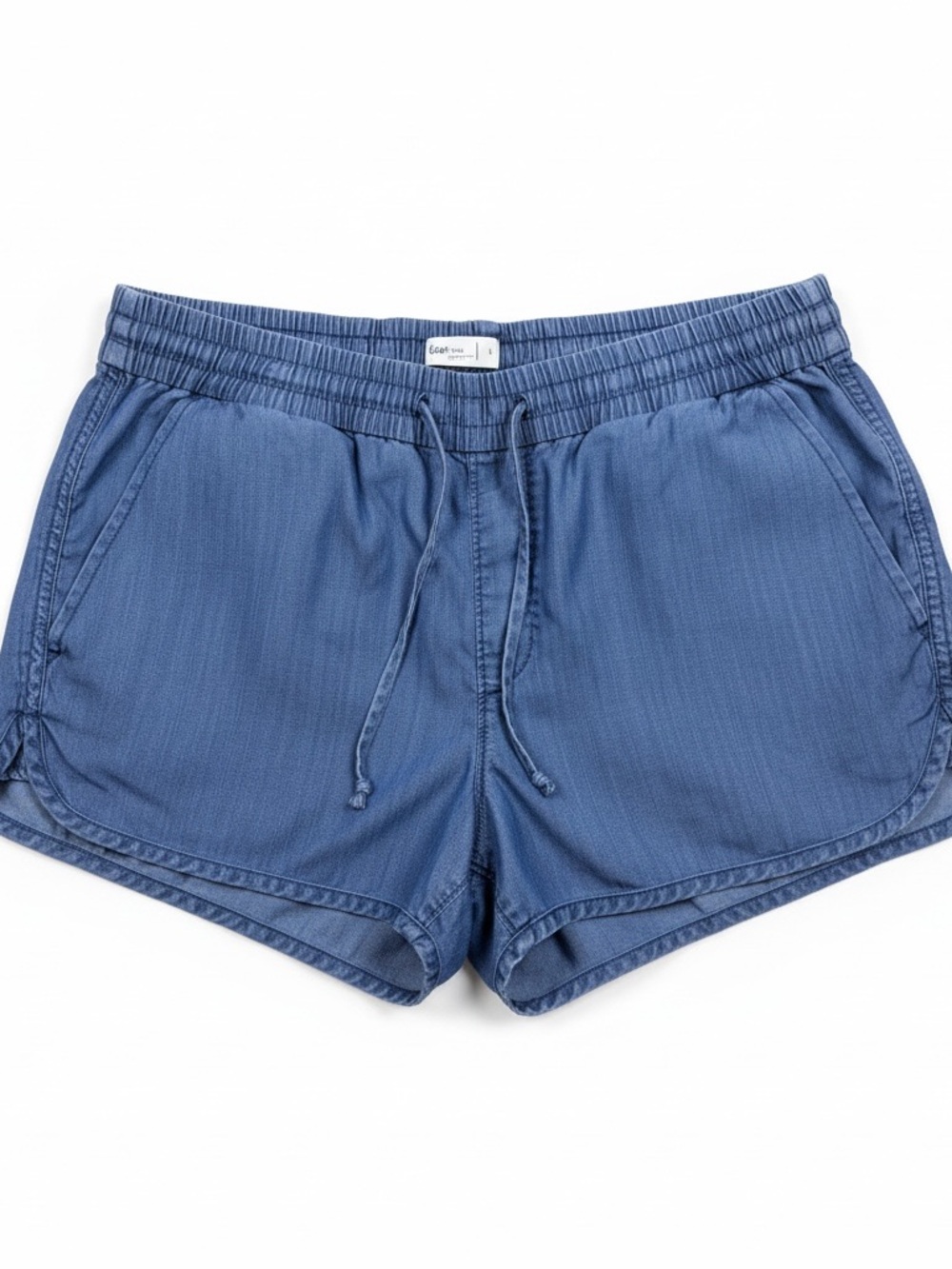 Women's Indigo Drawstring Casual Shorts 100% Lyocell Large